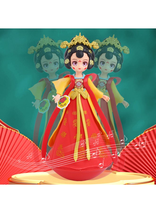 Datang Tumbler Little Sister Four Beautiful Women Creative Xi'an Tourism Creative Doll Doll Toy Ornaments Gift-Color:Emperor Red Clothes (color Box) - Image 3