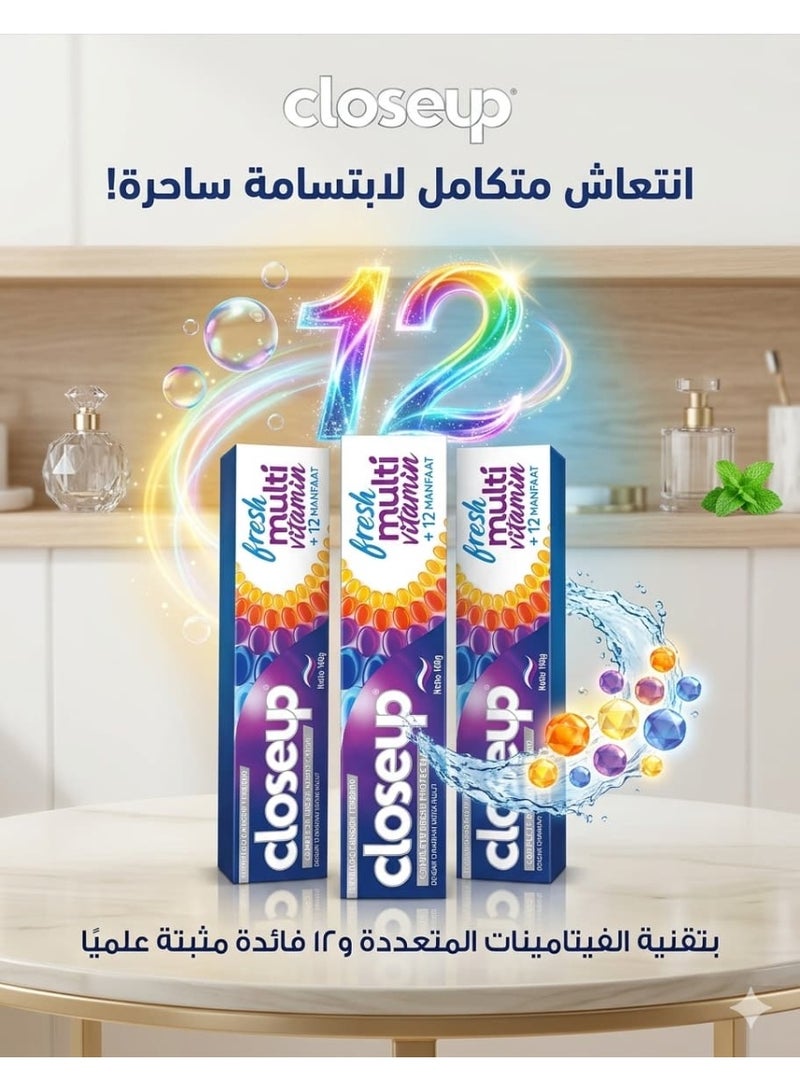 Close Up toothpaste with multi-vitamin technology 160 grams (3 packs)