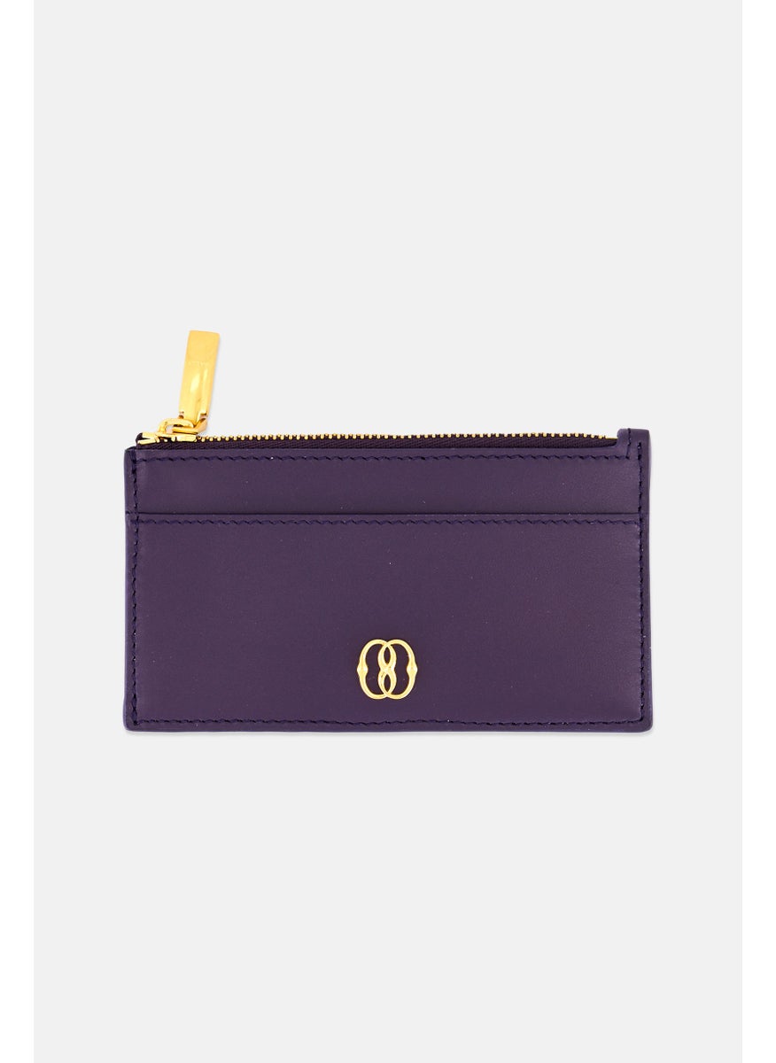 BALLY Women Brand Logo Card Holder, Purple  - Image 1