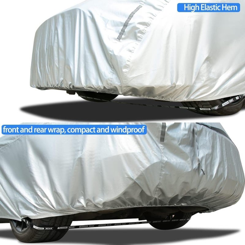 Tecoom Hard Shell Car Cover - Waterproof, UV-Proof, Windproof for All Weather (150-178 Inches Length) - Image 4