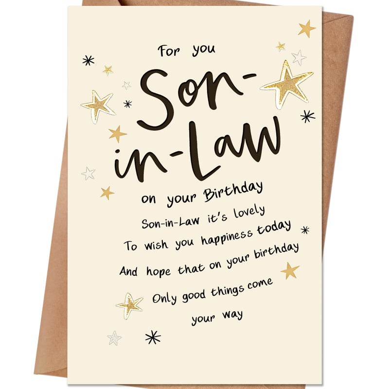 HEJOYN Son In Law Birthday Card, Happy Birthday Cards & Gift for Son-In-Law - Image 1