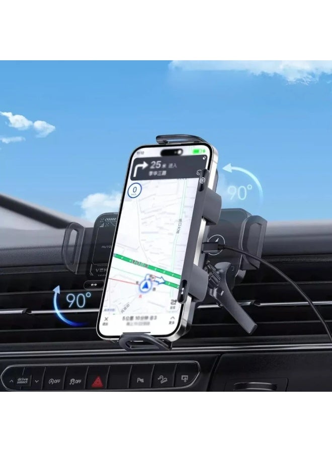 15W 90 Degree Rotating Wireless Car Air Conditioner Charger and Holder (X01) - Image 1