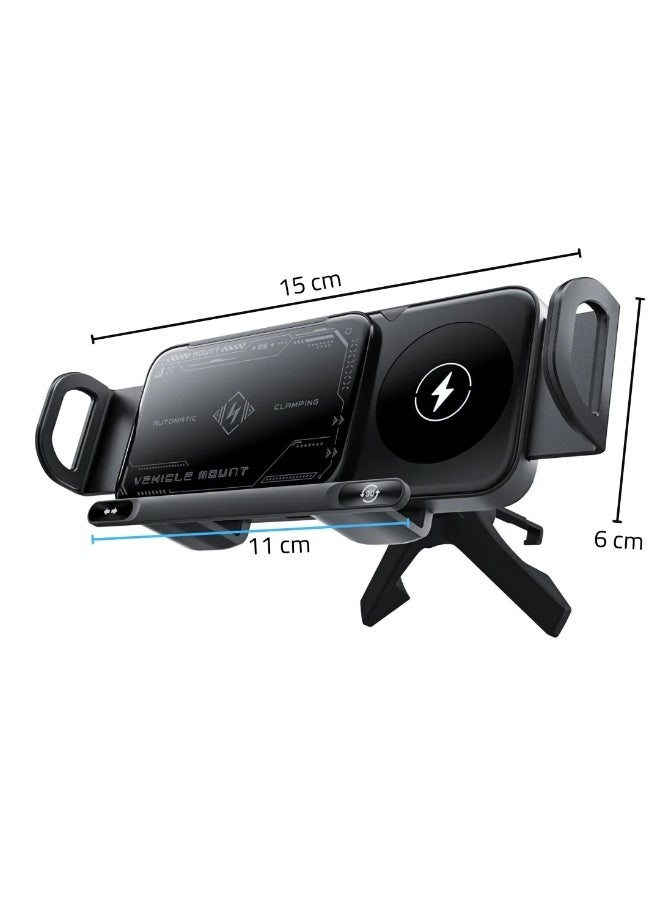 15W 90 Degree Rotating Wireless Car Air Conditioner Charger and Holder (X01) - Image 3