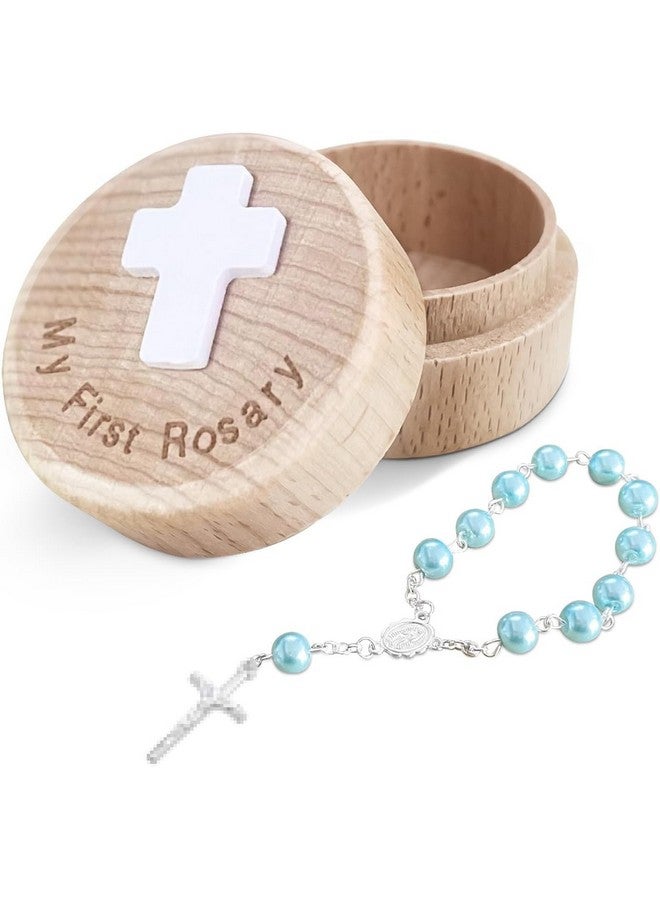 TBTFW My First Rosary, Baptism Keepsake Box, Catholic Baptism Gifts for Boys, Rosary for Baby Birthday and Shower - Image 1