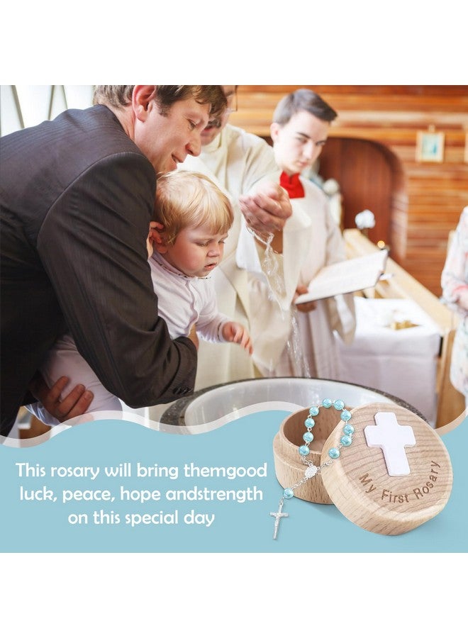 TBTFW My First Rosary, Baptism Keepsake Box, Catholic Baptism Gifts for Boys, Rosary for Baby Birthday and Shower - Image 4