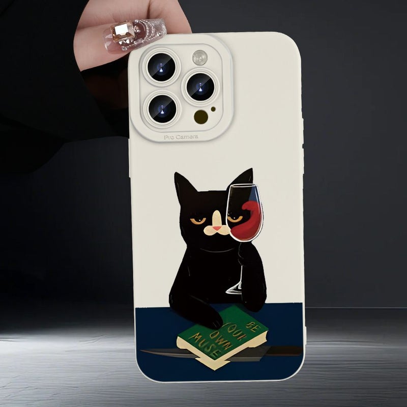 حافظة هاتف من مادة TPU البيضاء بتصميم القط الأسود لهاتف iPhone 17 Air - Image 5