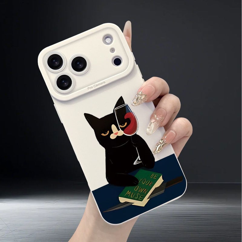حافظة هاتف من مادة TPU البيضاء بتصميم القط الأسود لهاتف iPhone 17 Air - Image 2