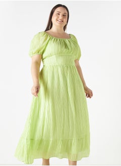 2Xtremz 2Xtremz Textured Maxi Tiered Dress with Balloon Sleeves  - Image 2