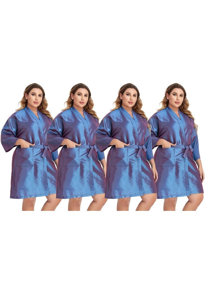 Perfehair PERFEHAIR Salon Client Gown Cape, Pack of 4, Hairdressing Gown Smock Robes for Hair Stylist to Hair Cutting, Hair Coloring, Makeup-Purple  - Image 1