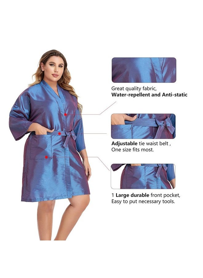 Perfehair PERFEHAIR Salon Client Gown Cape, Pack of 4, Hairdressing Gown Smock Robes for Hair Stylist to Hair Cutting, Hair Coloring, Makeup-Purple  - Image 3