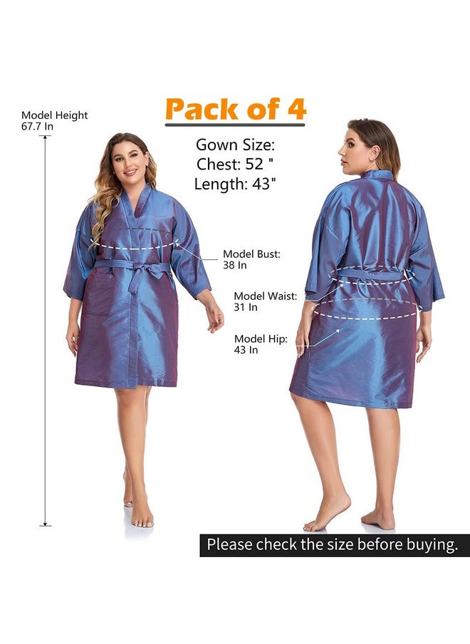 Perfehair PERFEHAIR Salon Client Gown Cape, Pack of 4, Hairdressing Gown Smock Robes for Hair Stylist to Hair Cutting, Hair Coloring, Makeup-Purple  - Image 2