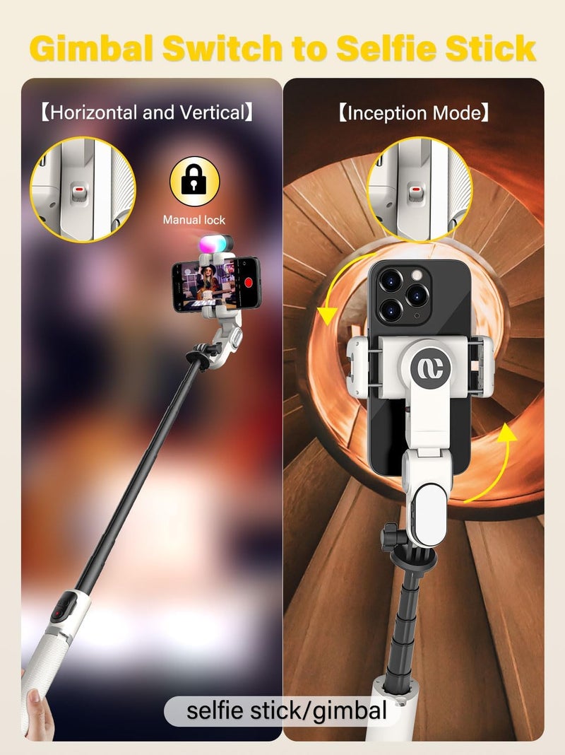 AOCHUAN M2Pro Smartphone Gimbal Stabilizer with RGB Fill Light and Remote Control - Image 4