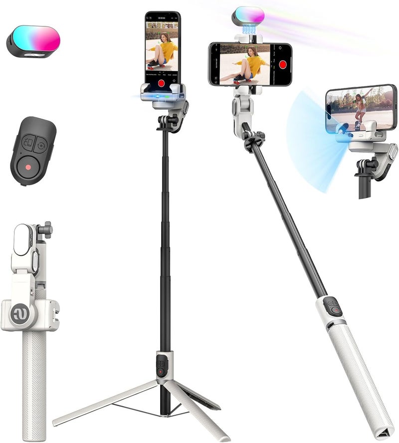 AOCHUAN M2Pro Smartphone Gimbal Stabilizer with RGB Fill Light and Remote Control - Image 1