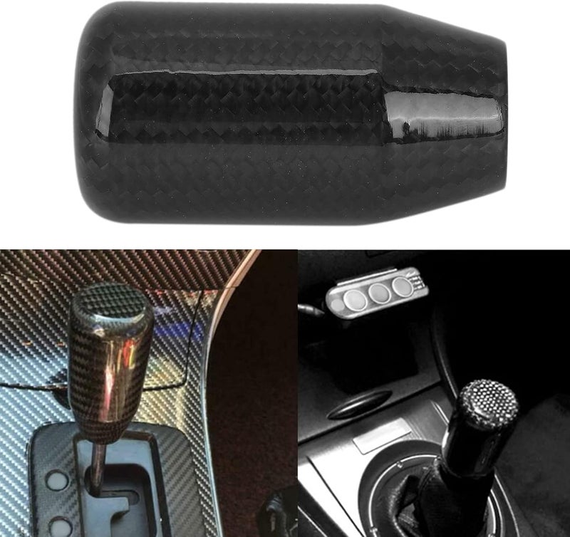 Carbon Fiber Shift Knob, Universal Gear Stick Shifter with 3 Threaded Adapters, Black - Durable Metal Construction, Easy Installation, Compatible with Manual and Automatic Cars - Image 4