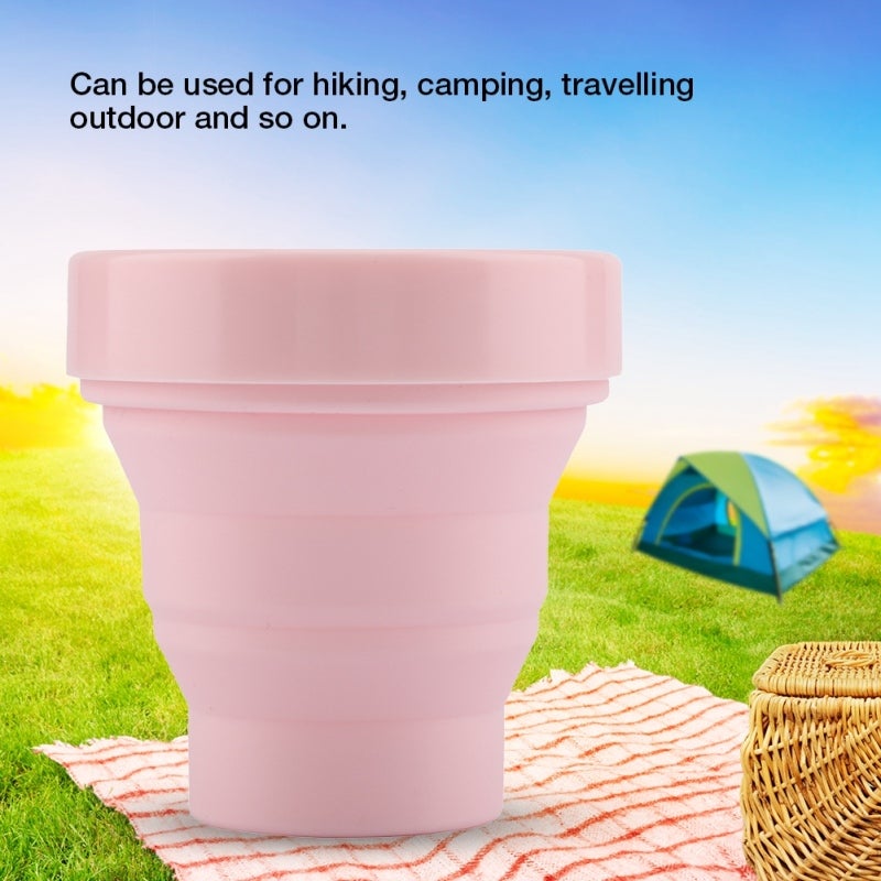Foldable Silicone Cup: 1 Portable, Lightweight Design - With Protective Cover for Hiking, Camping, Travel Outdoor Use - Image 3