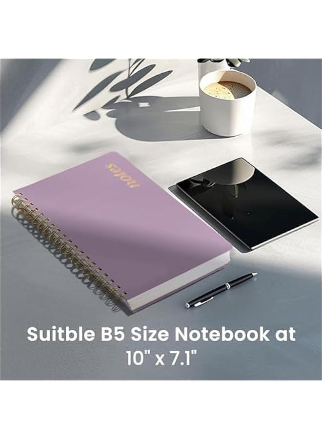Arabest Lined Spiral Notebook Journal for Work, 300 s Thick B5 (7.1x10) College Ruled Journal for Women & Writing, Hardcover Notebook for Note Taking, Perfect for Office Home School Supplies, Purple - Image 5