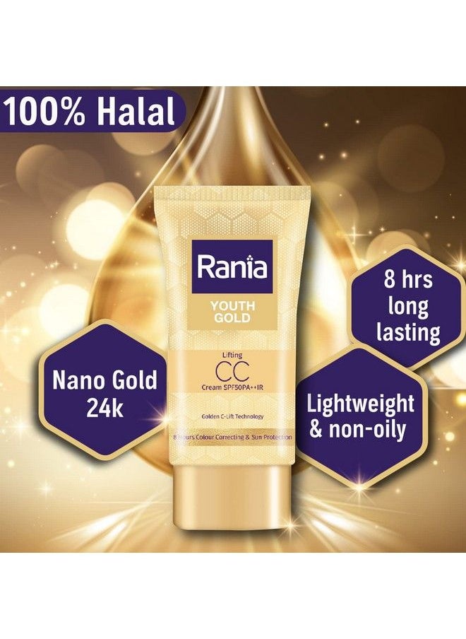 Rania Youth Gold Lifting Cc Cream Spf50Pa++Ir With Vitamin C 25G  - Image 5