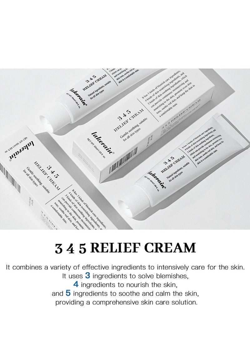 lakerain 345 Relief Cream, 345 Intensive Repair Cream, Soothing Moisturizer Barrier Cream for Face, Facial Cream Skin Care for Dry & Sensitive Skin- Lasting Hydration & Barrier Repair 50ml - Image 4