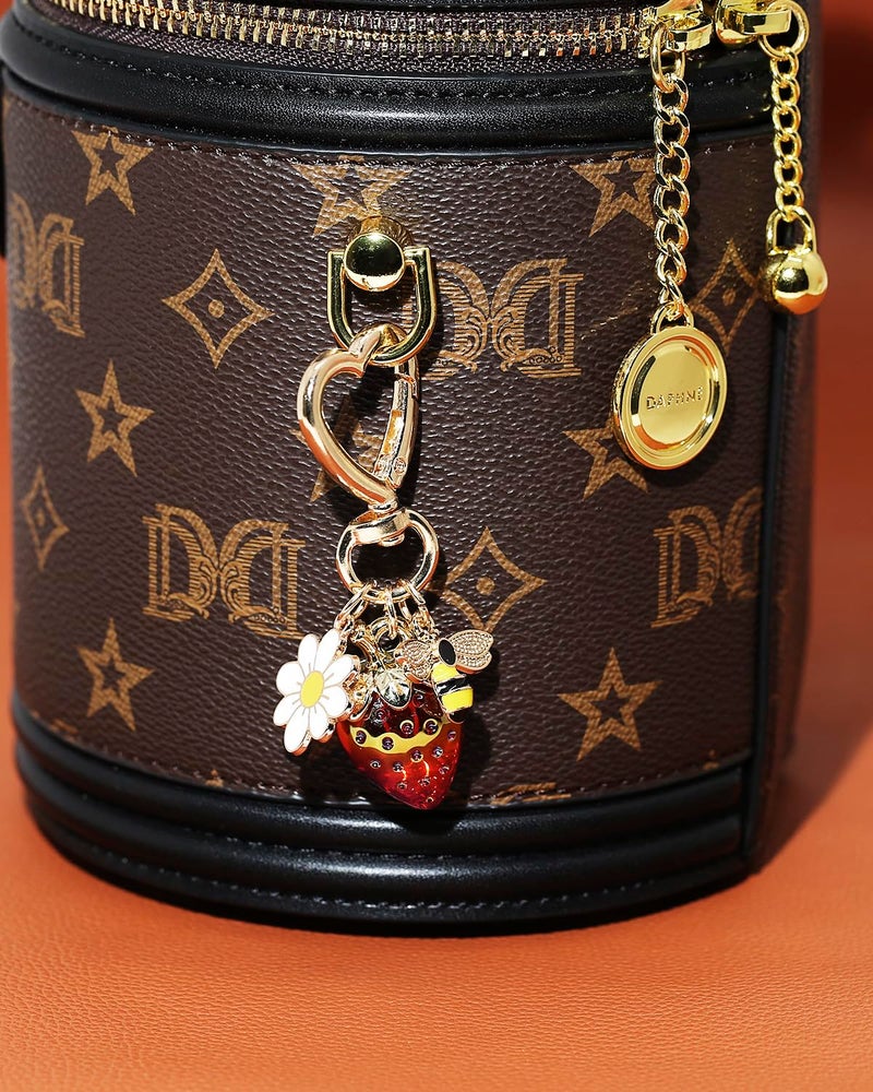 LightOnIt 4 PCS Bag Charms for Handbags, Cute Purse Charms Keychain Cherry Key Chain Accessories for Women Mother's Day Birthday Gift (Pink Red) - Image 4