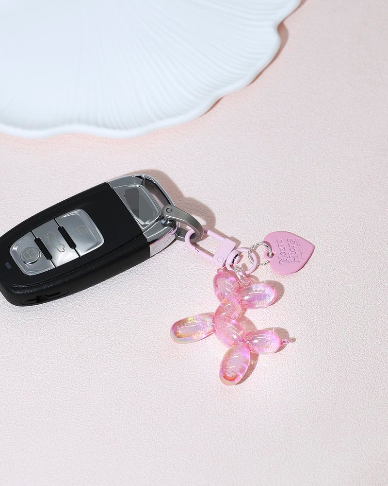 LightOnIt 4 PCS Bag Charms for Handbags, Cute Purse Charms Keychain Cherry Key Chain Accessories for Women Mother's Day Birthday Gift (Pink Red) - Image 3