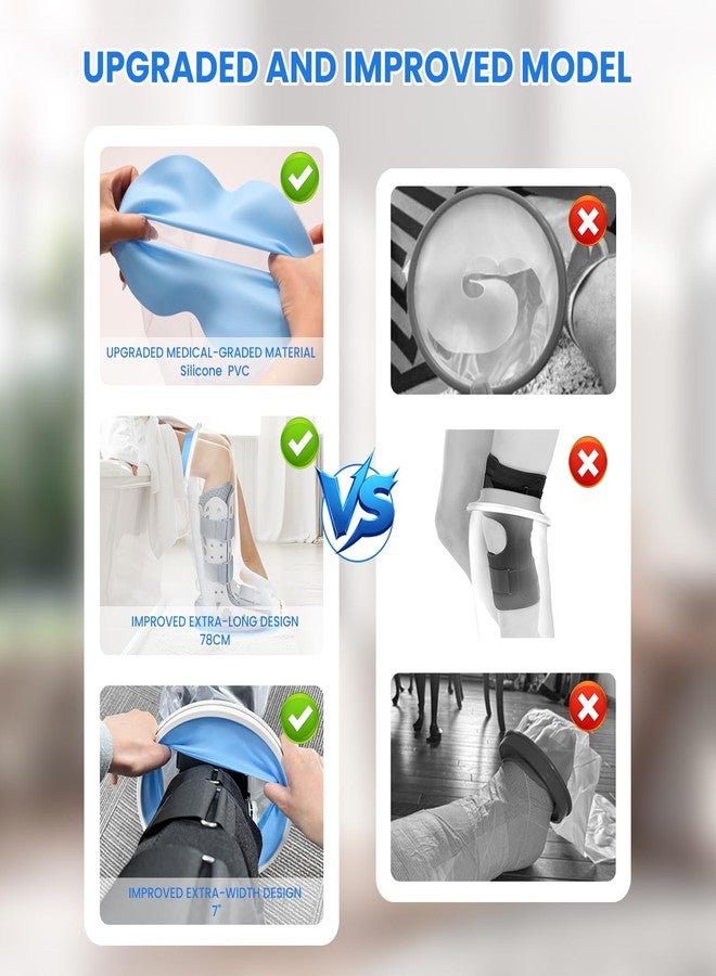 Zolife Waterproof Extra Wide Leg Cast Cover for Shower Adult After Surgery with Non-Slip Bottom, Extra Large Watertight Foot Cast Protector for Plus Size Adults Large Casts Surgery Shower Boots - Image 4