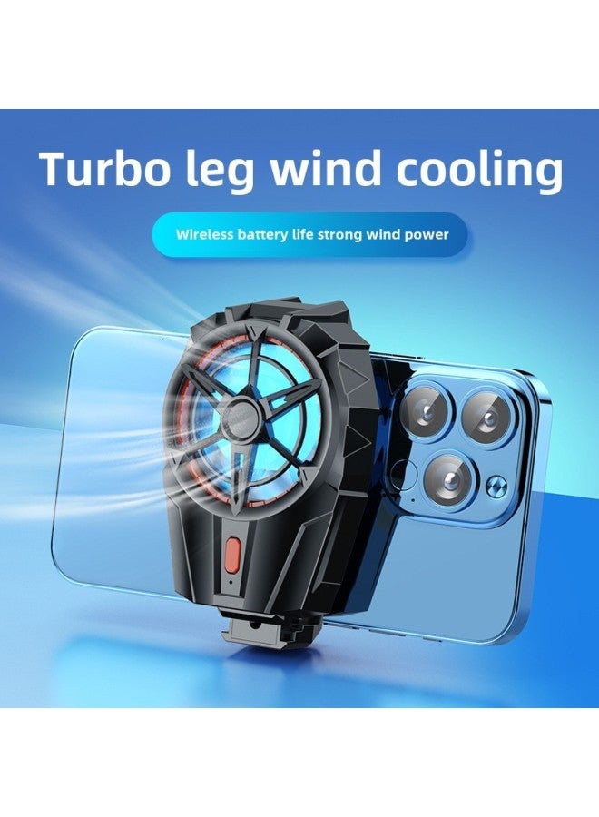 Explosions X52 Mobile Phone Radiator Air-cooled Mute Noise Reduction Back Clip Cooling Live Electric Unexpectedly Dedicated Heat Dissipation-Color:X52a Plug-in Material Black - Image 1