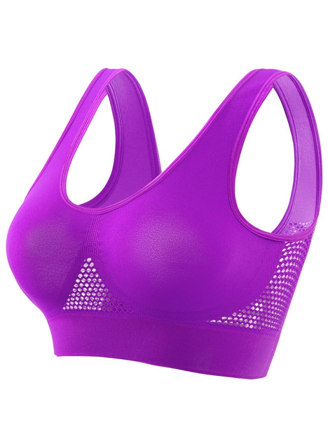 Underwear Women's Large Size Shockproof Running Fitness Yoga Vest Thin With Cushion Non-rims Gathering Breathable Sports Bra