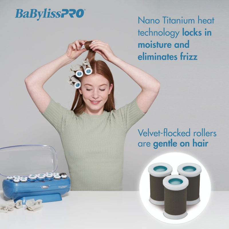 BaBylissPRO أدوات وأجهزة تصفيف الشعر بايبيليس برو رولرز ساخنة كبيرة، تيتانيوم نانو، 5 قطع (عبوة من 1) BABNTTS7 - Image 3