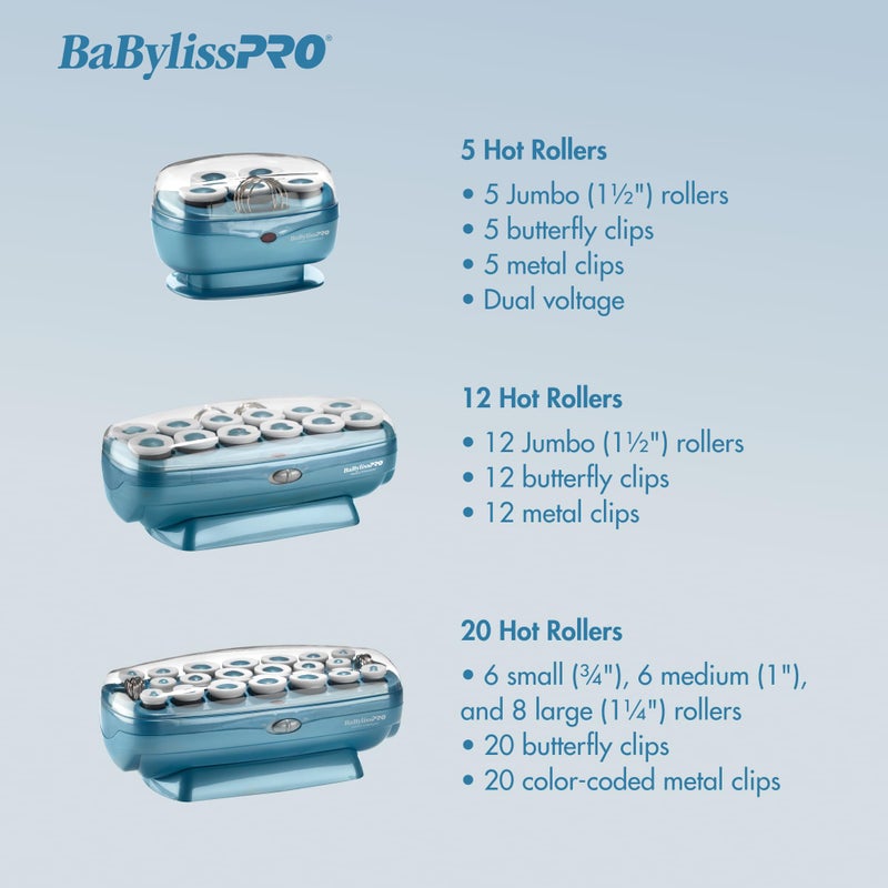BaBylissPRO أدوات وأجهزة تصفيف الشعر بايبيليس برو رولرز ساخنة كبيرة، تيتانيوم نانو، 5 قطع (عبوة من 1) BABNTTS7 - Image 2