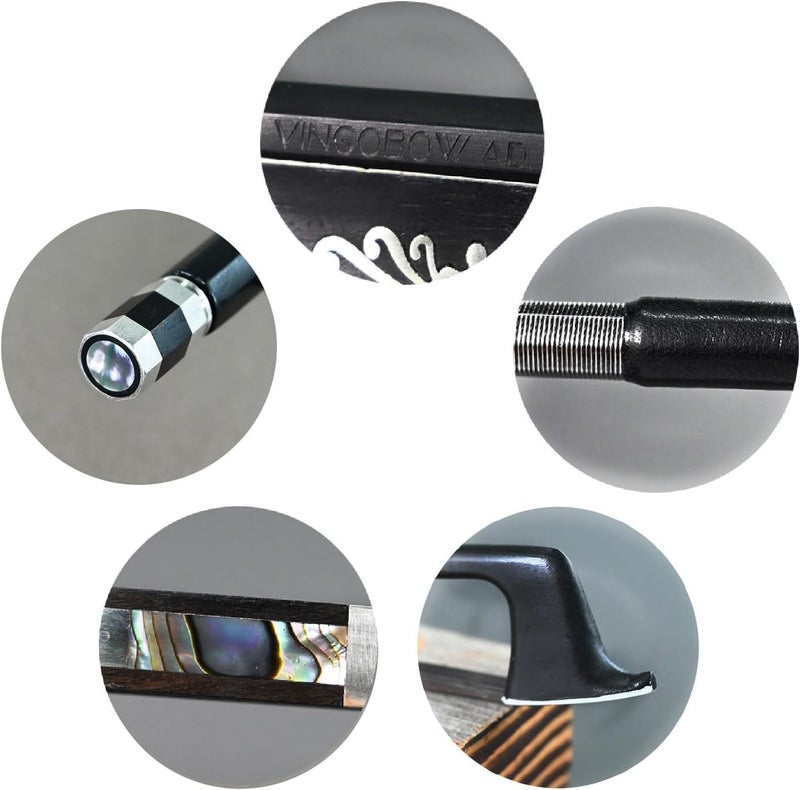 VINGOBOW Carbon Fiber Violin Bow 4/4 Size Rich Tone Concert Level High Cost-performance Fiddle Bow with Velvet Bag - Image 3