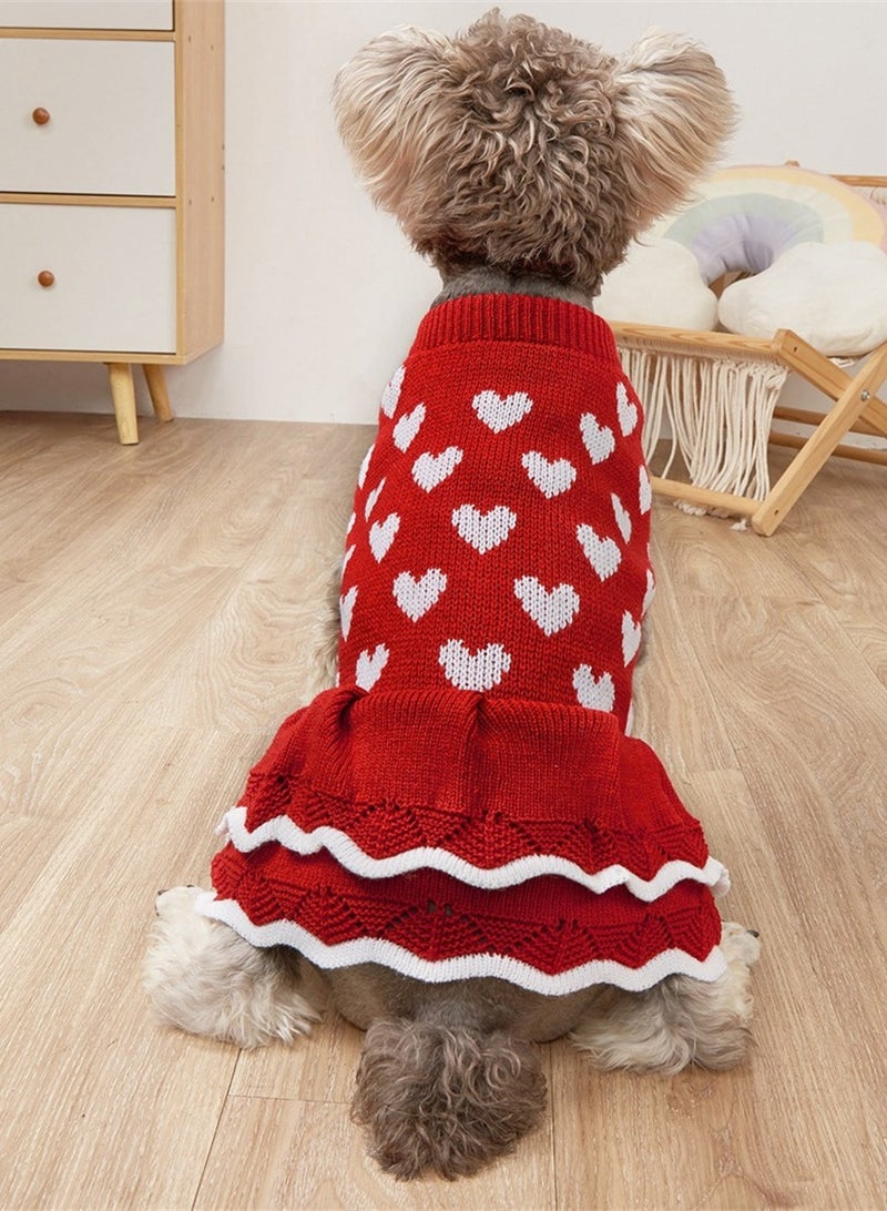 Loquat Squality Pet Clothing Love Sweater Red - Image 2