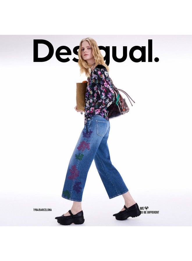 DESIGUAL 25 Autumn/winter New Floral Print Cuff-tie Women's Blouse - Image 3