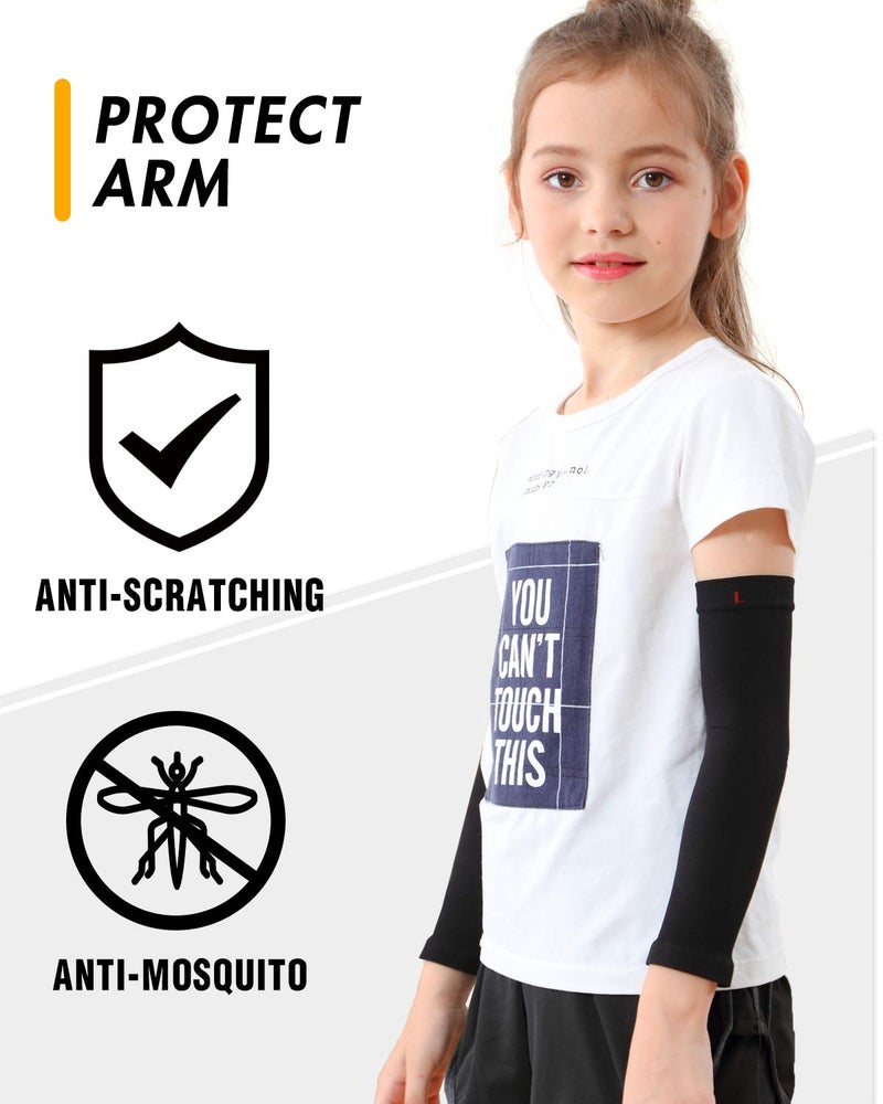 Newbyinn Arm Sleeves for Kids, Toddlers 1 Pair/ 3 Pairs, Warmer Gloves UPF 50 UV Sun Protection Sleeves to Cover Arms - Image 4
