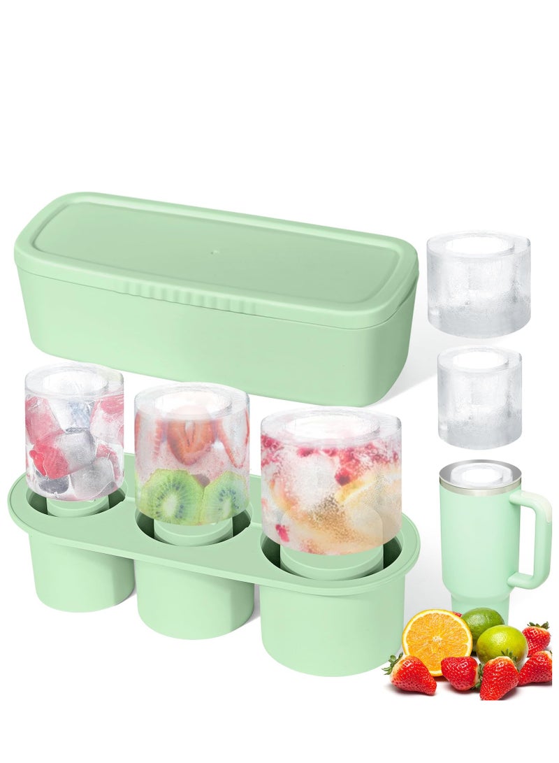 Ice Cube Tray for Stanley Cup Silicone Ice Cube Maker With Lid for 30-40oz Tumbler for Chilling Drinks Coffee Easy Fill and Release Ice Maker BPA Free - Image 1