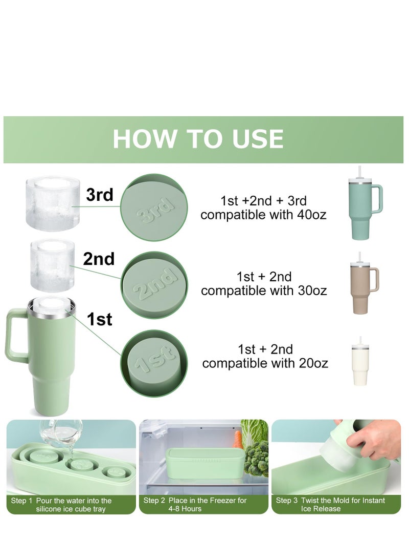 Ice Cube Tray for Stanley Cup Silicone Ice Cube Maker With Lid for 30-40oz Tumbler for Chilling Drinks Coffee Easy Fill and Release Ice Maker BPA Free - Image 3