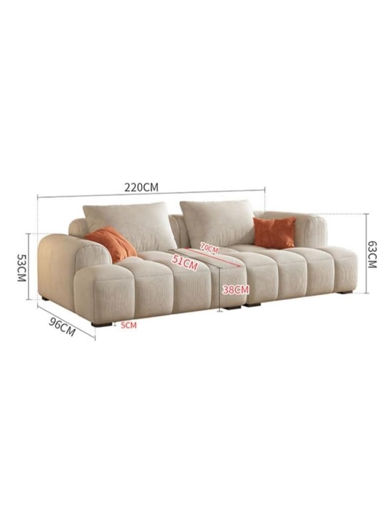 Cube Fabric Sofa, 53x96x220 cm