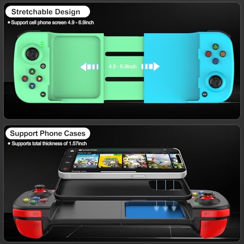 arVin Wireless Gaming Controller for iPhone Android Gamepad Joystick for iPhone 15/14/13, iOS, iPad, MacBook, Samsung Galaxy S23/22/21, TCL, One Plus, Tablet, PC, Call of Duty Mobile, Genshin, Diablo - Image 3