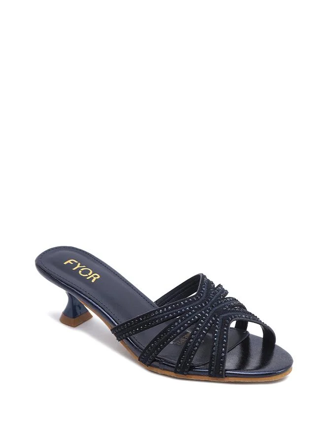 فايور Crystal-Embellished Strappy Kitten Heel MY 417