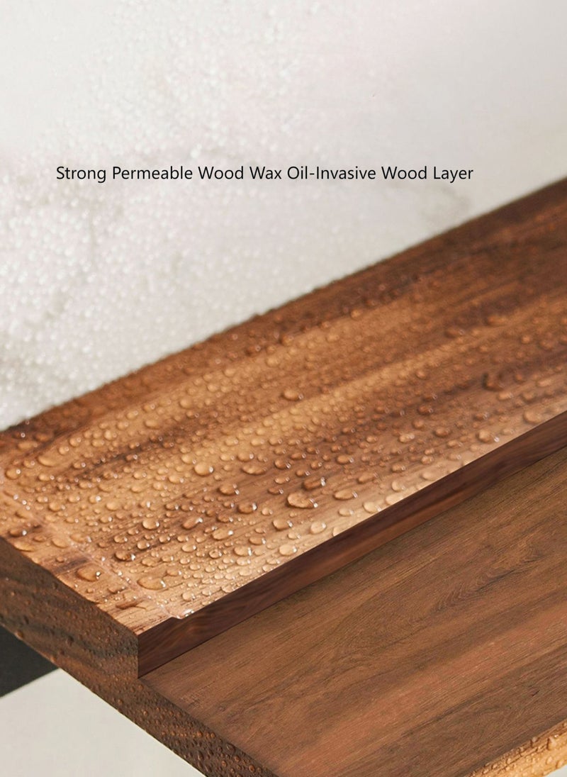 Sharpdo Solid Wood Punch Free Wall Mounted Towel Rack For Bathroom and Toilet 60*21*20CM  - Image 5