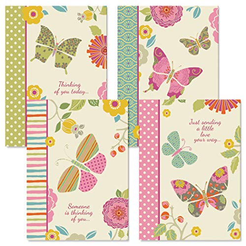 Current Butterfly Cheer Thinking of You Cards with Envelopes - Assortment of 8 Greeting Cards, 4 Designs, Large 5" x 7" Thinking of You Cards for Women - Image 2
