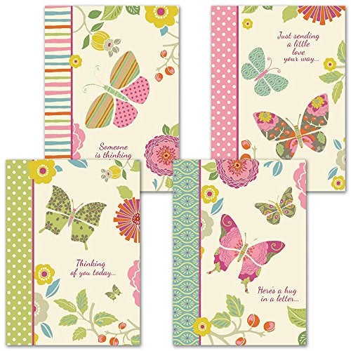 Current Butterfly Cheer Thinking of You Cards with Envelopes - Assortment of 8 Greeting Cards, 4 Designs, Large 5" x 7" Thinking of You Cards for Women - Image 1