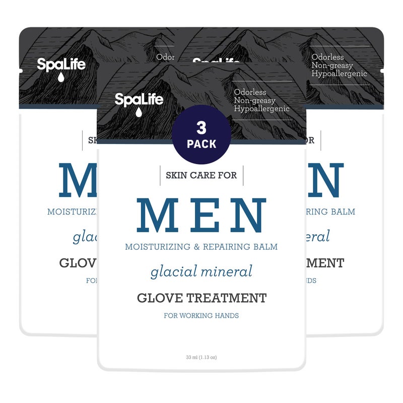SpaLife Men's Glacial Mineral Moisturizing and Repairing Balm for The Working Hand (Hand Gloves 6 Pack) - Image 1