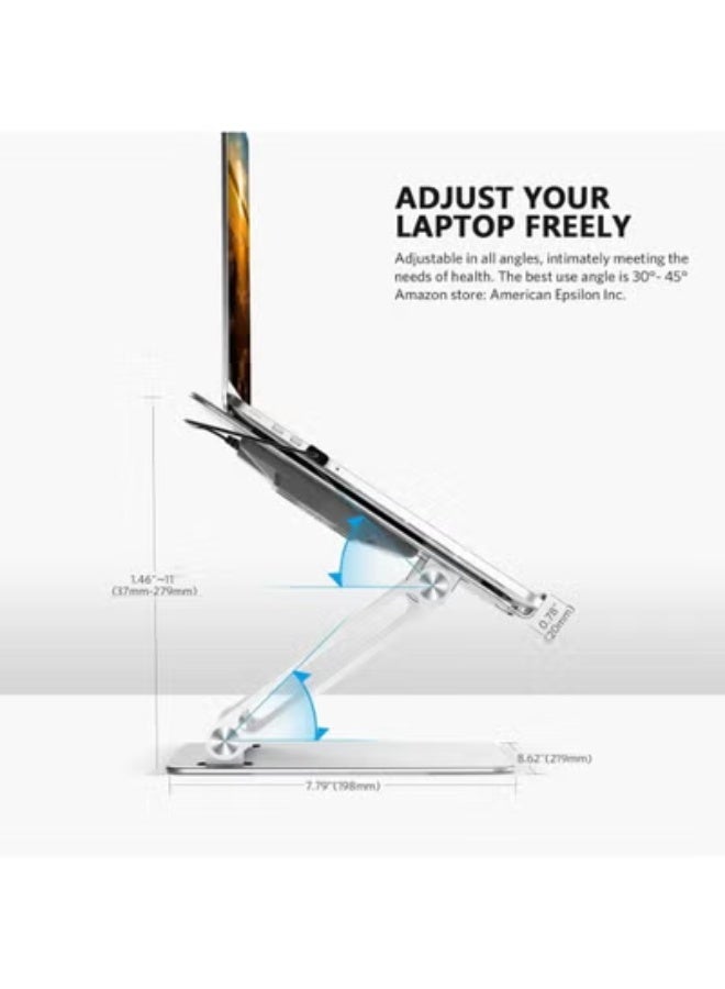 Laptop Stand for Desk – Ergonomic Aluminum Riser with Cooling Fan – Adjustable Height for Daily Comfort & Better Posture - Image 2