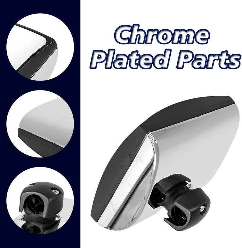 High Soar Chrome Square Convex Hood Mirror Head for International ProStar WorkStar - Image 5