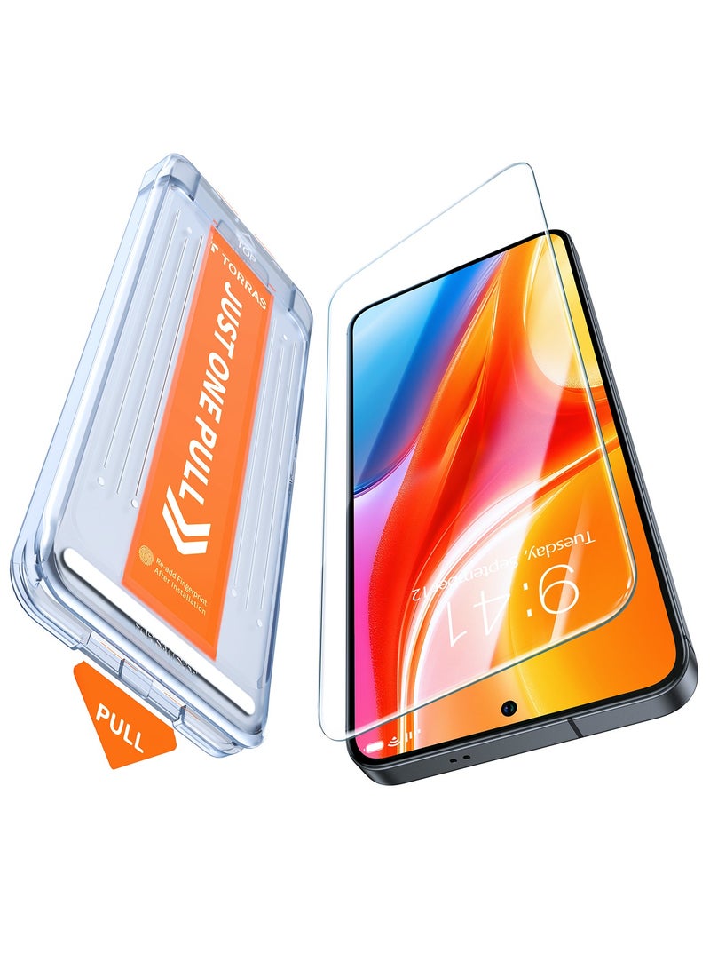 TORRAS 12FT Mil-Grade Shatterproof for Samsung Galaxy S25 Screen Protector [9H+ Aerospace Tempered Glass＆ One-Pull Installation] Full Coverage Fit Bubble Free 6.2″ GlassGo X 1Pack Clear Clear - Image 2