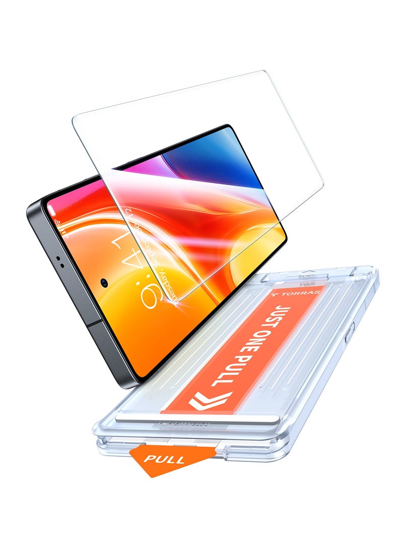TORRAS 12FT Mil-Grade Shatterproof for Samsung Galaxy S25 Screen Protector [9H+ Aerospace Tempered Glass＆ One-Pull Installation] Full Coverage Fit Bubble Free 6.2″ GlassGo X 1Pack Clear Clear - Image 1