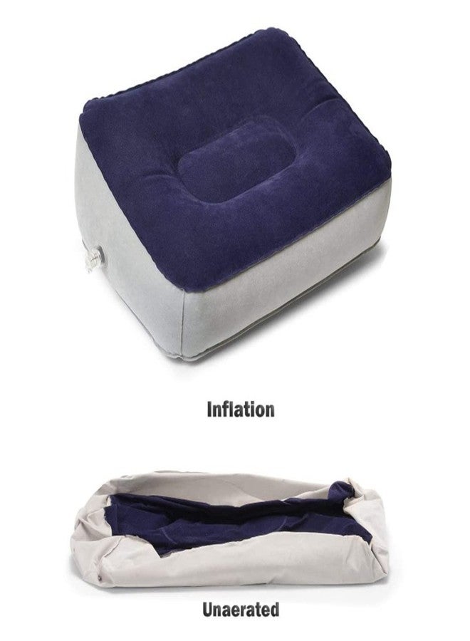 coldchill Inflatable Travel Foot Rest Pillow, Head Pad, Soft Flocking Pillow, Flights Relax Cushion Ottomans Leg Up with Air Pump for Office, Home Relax, Camping and Travel Use (Gray, 1 Pcs) - Image 3