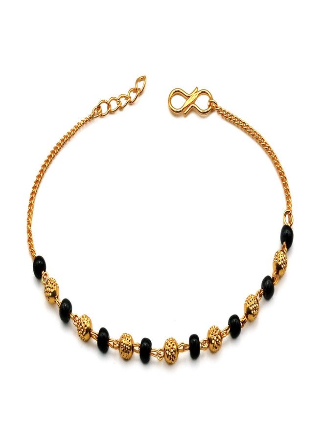 JHB Gold plated Brass Beads Hand Mangalsutra Bracelet for Women - Image 1