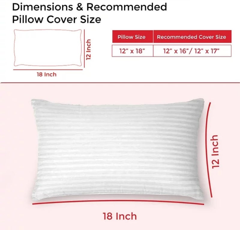 VLYSIUM Perfect Sleeper VLYSIUM Perfect Sleeper Rectangular 12x18 Inches Cushion, Set of 4, Arrya Microfiber Hotel Quality Premium Fibre Soft Cushion, Pillow Filler, White  - Image 4