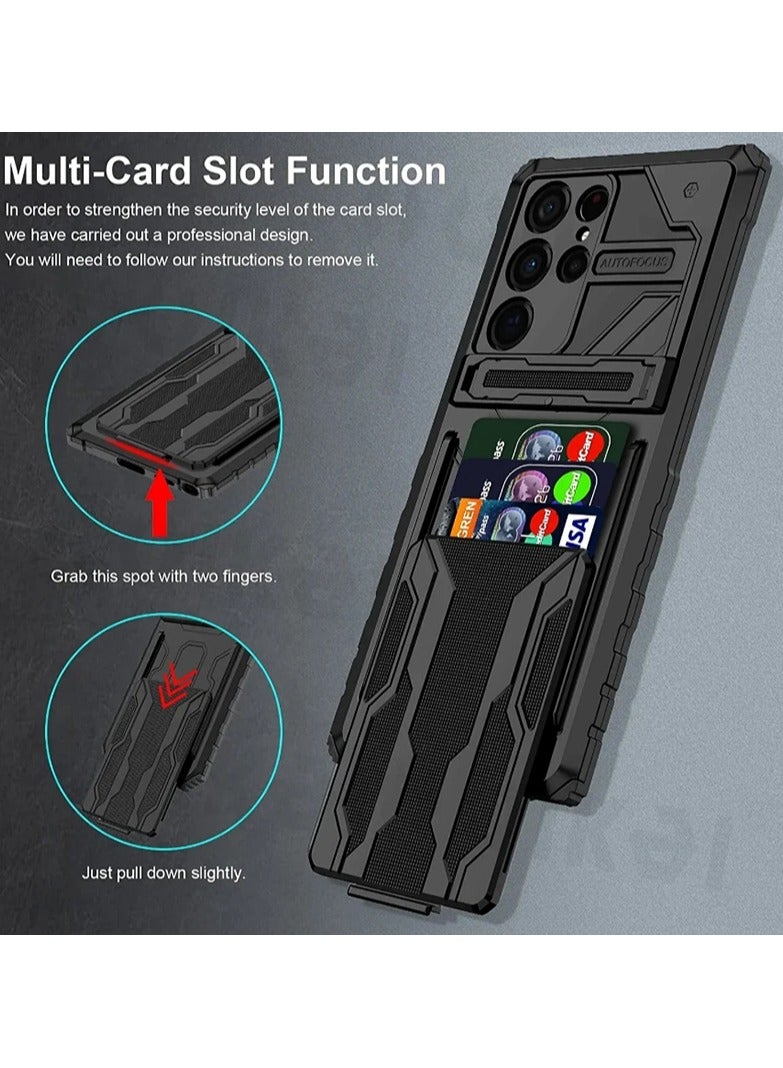 Wallet Case with Card Holder,  with Kickstand, Grade Full Body Shockproof Case For Samsung Galaxy S25 Ultra Case Cover - Image 2